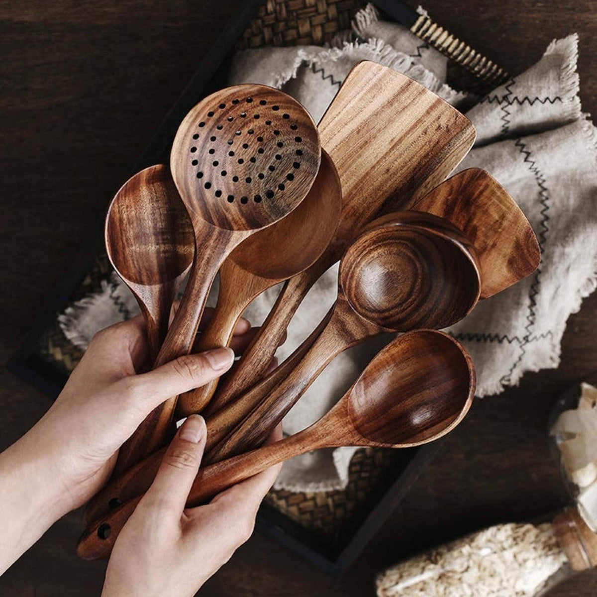 WOODEN KITCHEN UTENSIL SET – That Organized Home