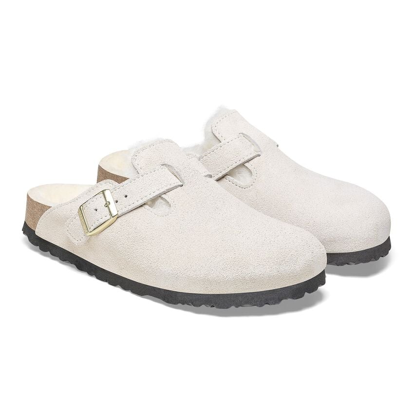 Birkenstock Boston Shearling in Antique White