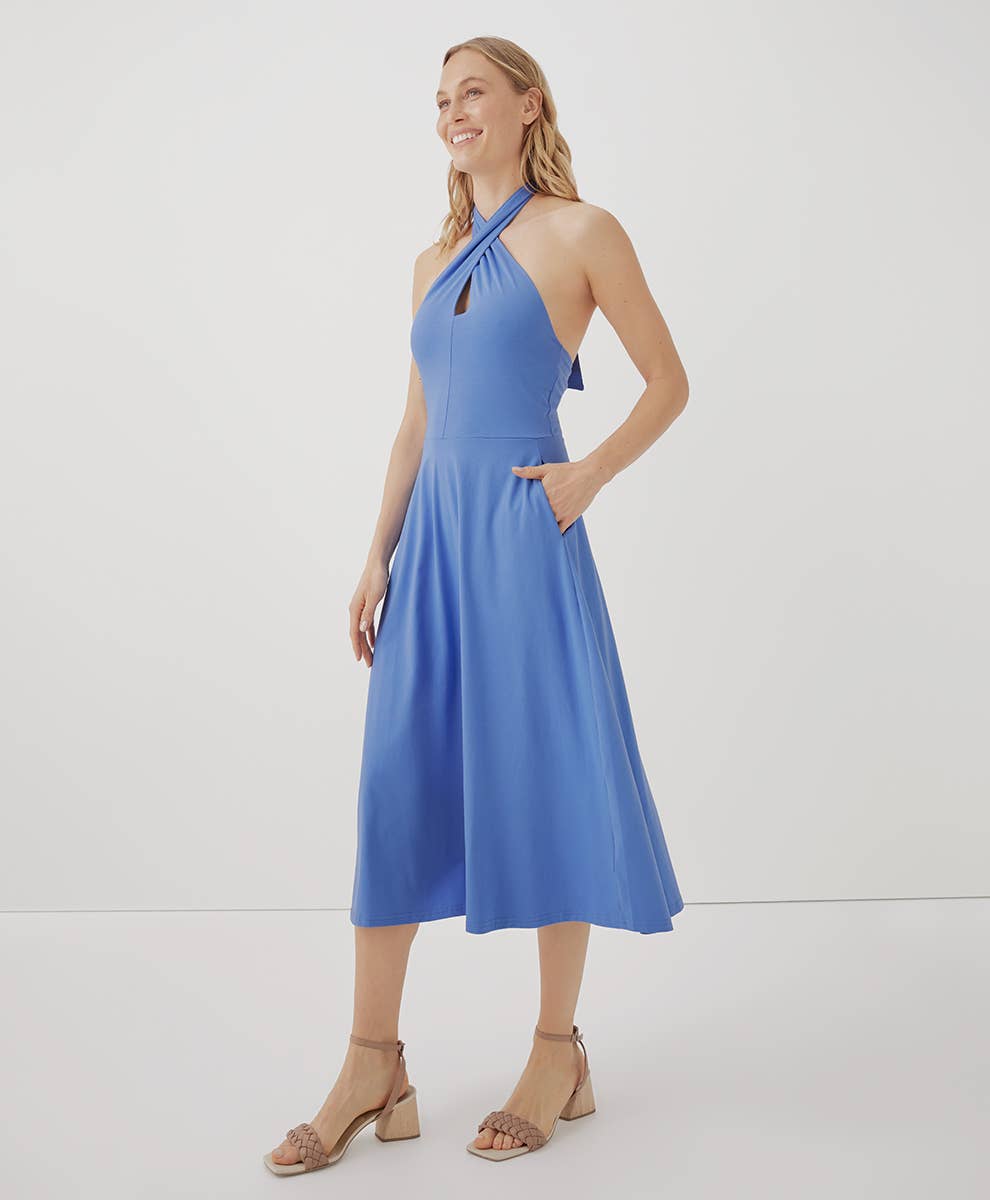 Pact Fit & Flare Modern Halter Dress