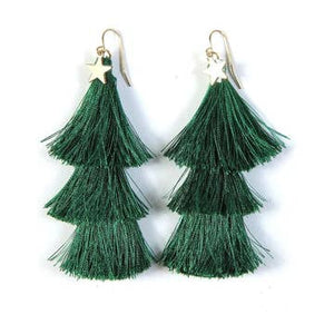 Tipsy Elves Christmas Tree Tassel Earrings