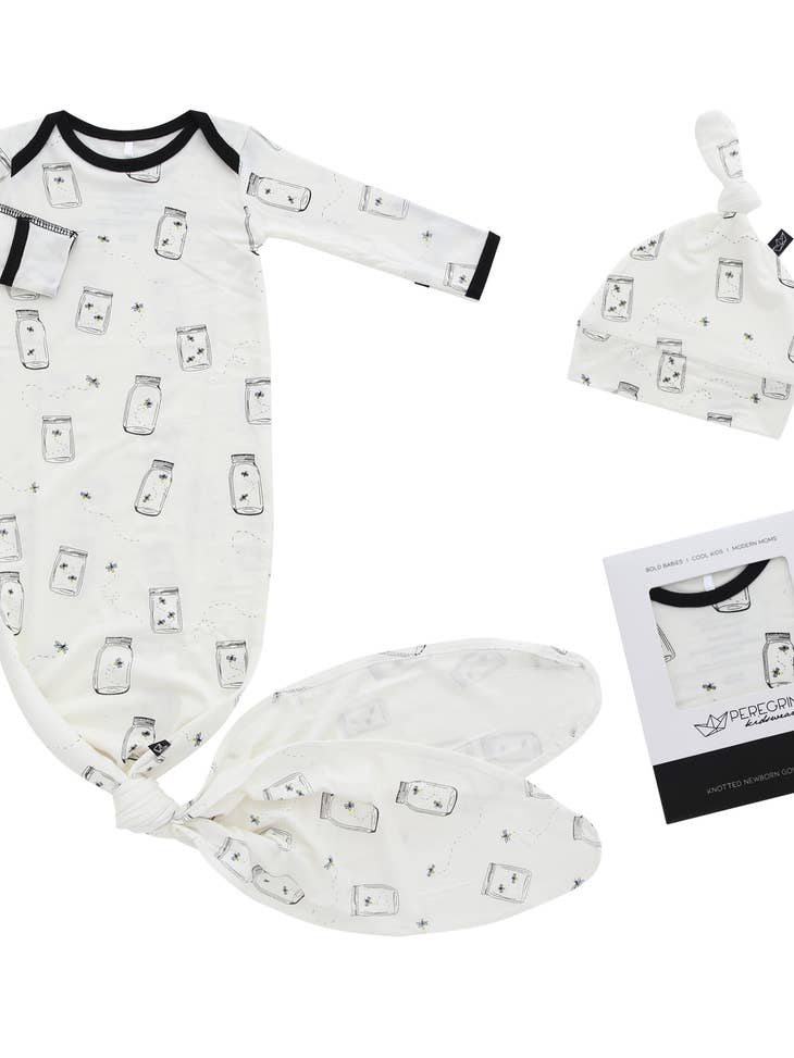 Peregrine Newborn Gown + Hat Sets