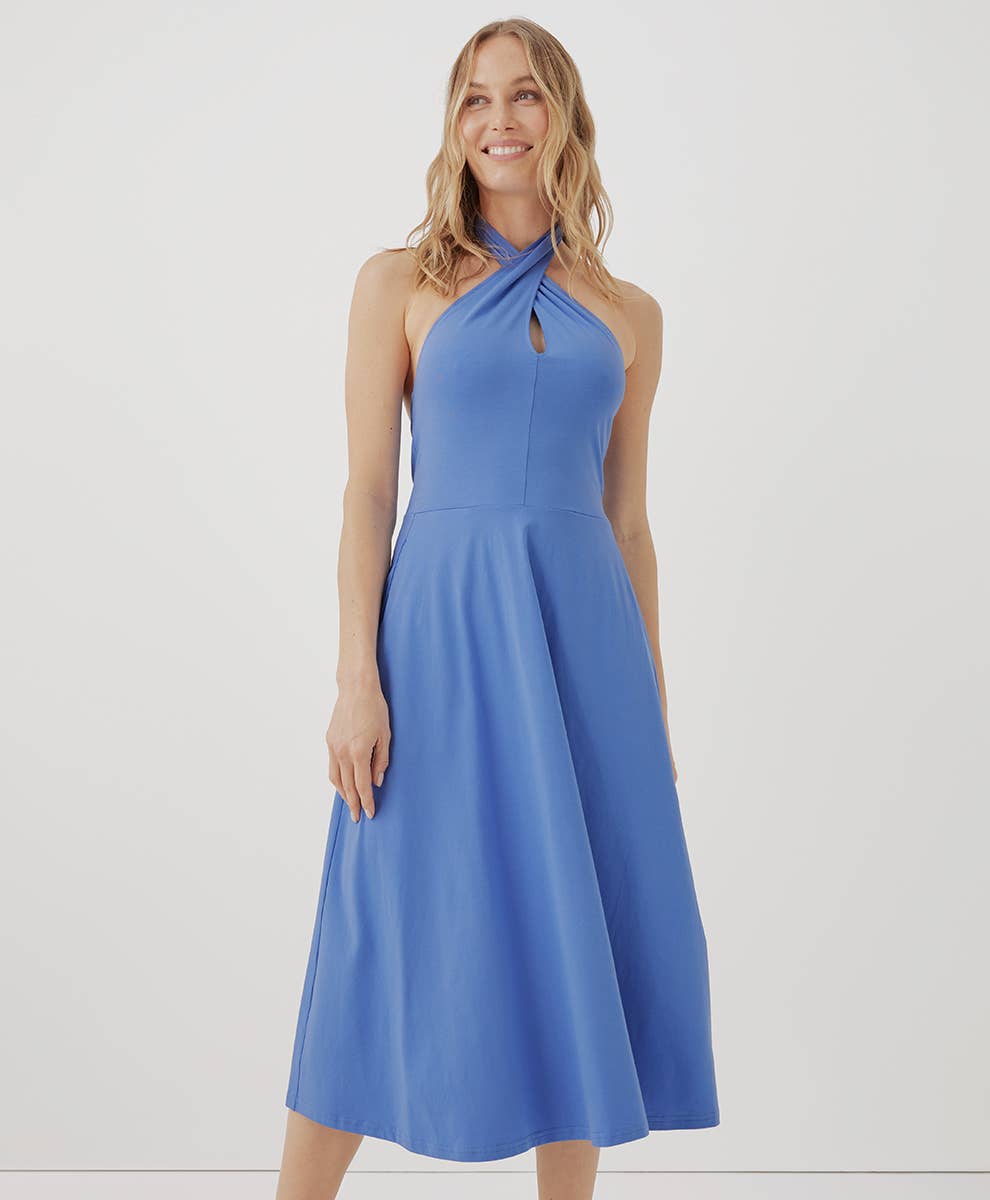 Pact Fit & Flare Modern Halter Dress