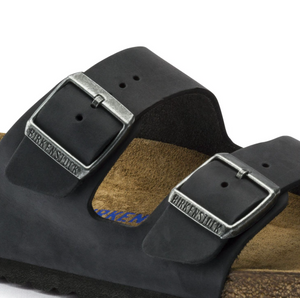 Birkenstock Arizona in Black Soft Bed