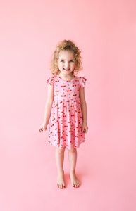 Posh Peanut Very Cherry Ruffled Twirl Dress