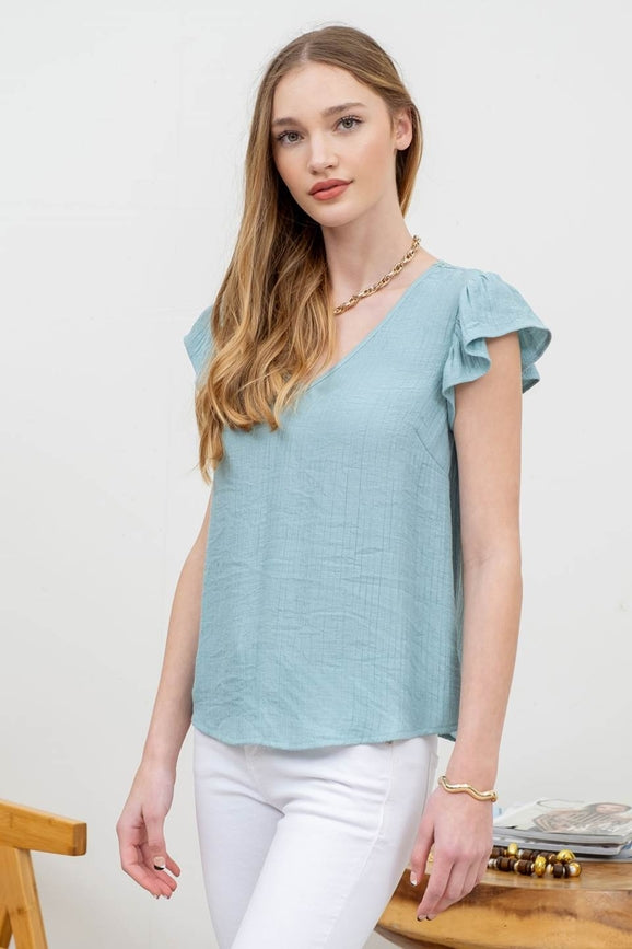 Elizabeth's Eyelet Lace V-Neck