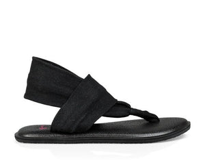 Sanuk Women's Sling St Midform Microfloral Black Sandal – Army