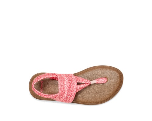 Sanuk Yoga Sling Sandals Womens 7 Stretch Knit Straps Soft Footbed Packable  pink