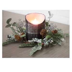 Fir Berry & Snowflake Candle Ring - 4.5 in