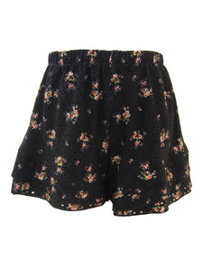 Cute Black Shorts - Ruffled Shorts - Black Floral Shorts