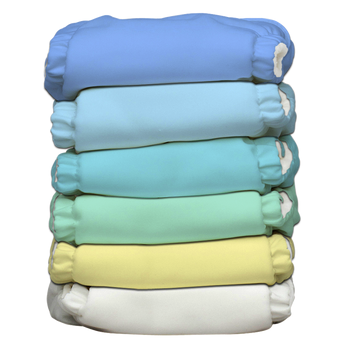 6 Pure Natural Cloth Diapers with 12 Ultra-Absorbent Microfiber Inserts,  Leakproof & Reusable for 6-22 Pounds - GL2 Essential Baby Care.