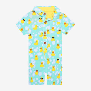 Posh Peanut Baby Ducky Collared Henley Romper