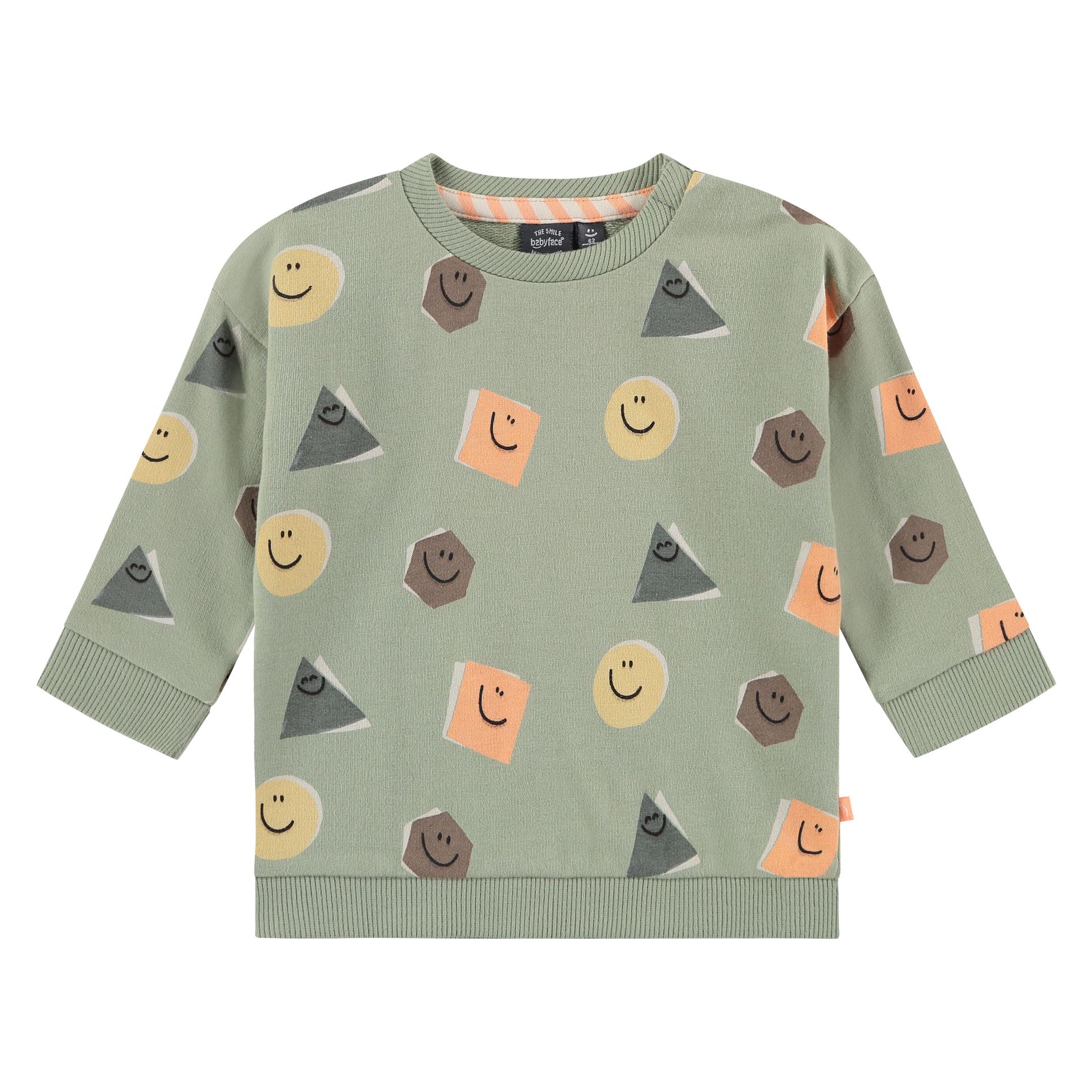 Babyface Baby Boy Smiley Sage Sweatshirt